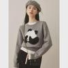 Chic Panda Wool Top for Women - Slimming Early Autumn/Winter Sweater with Unique Design