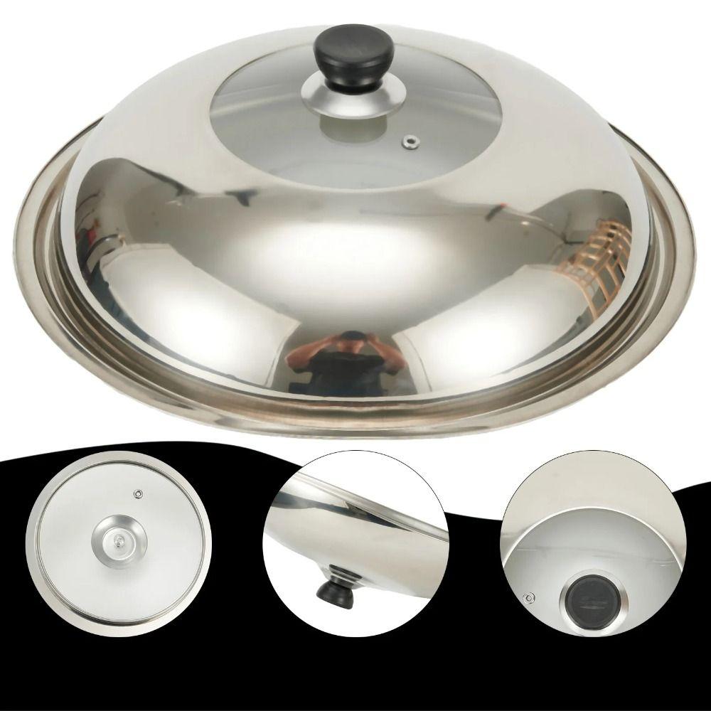 Universal Frying Pan Covers Stainless Steel Wok Lid Pot Durable Vegetable Cover  Kitchen Supplies