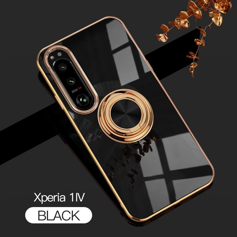 Роскошный силиконовый чехол-держатель с магнитным кольцом для Sony Xperia 1 5 10 III IV V ACE II противоударный гальванический чехол
