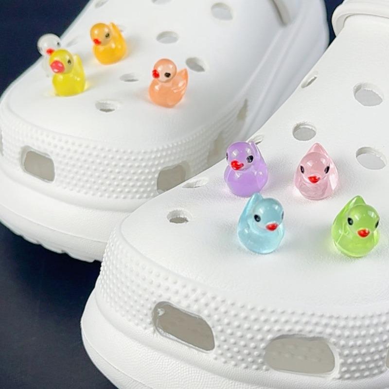 Fashion Shoe Charms Set Accessories Hole Shoe Buckle Cute Luminous DucklingDIY 3D Shoes Decorations Kids Party Boy Girls Gift