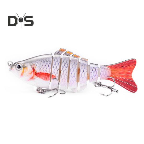 10CM/15.3G многосочлененная рыболовная приманка с крючками, реалистичная 7-секционная пластиковая искусственная приманка для пресноводной и соленой рыбалки