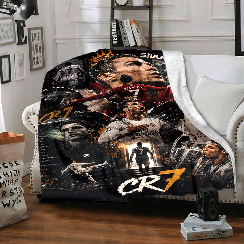 Ronaldo's Golden Legacy Blanket Warmthful Decor Great for Chair Sofa Office Four Seasons Universal Digital Print Best Holiday Gift for Friends Family