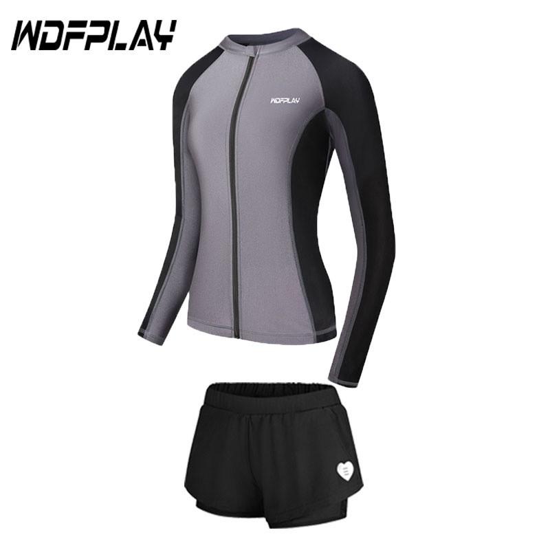 Womens UV Protection Rash Guard Set Quick Dry Swimsuit Snorkeling Surfing Jellyfish Defense