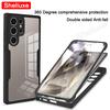 360 Полная защита корпуса Прозрачный чехол Shelluxe для Samsung Galaxy S25 S24 S23 Ultra S22 Plus S21 FE Силиконовая двусторонняя крышка