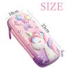 Anopono Unicorn Pencil Case Pencil Holder 3D 3D Processing Pink Large Capacity Girls Women's 6 Color Pens Included