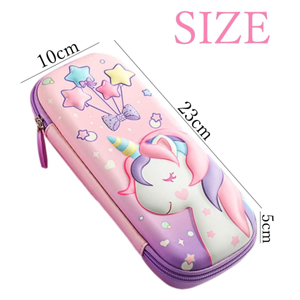 Anopono Unicorn Pencil Case Pencil Holder 3D 3D Processing Pink Large Capacity Girls Women's 6 Color Pens Included