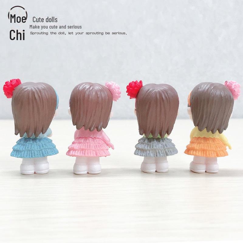 ПВХ мультфильм пухлая принцесса персонаж кукла брелок кулон - юбка девушка микро пейзаж орнамент