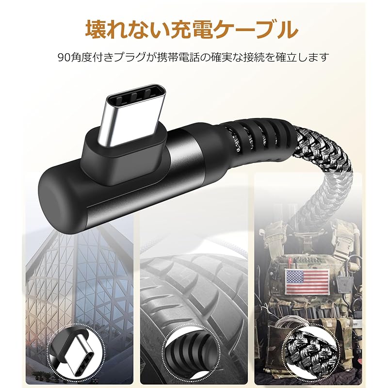 USB C Cable L-shape [1M/Set of 2] Sweguard Type C Fast Charging QuickCharge3.0 Compatible Type iPhone 16 /iPhone 15 Charging Cable iPhone 16 15,iPad