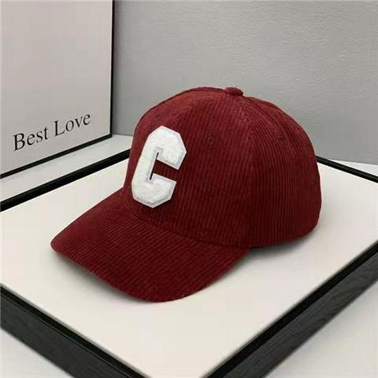2024 Men's Autumn/Winter Corduroy Patchwork Baseball Cap with C Logo, Korean Style