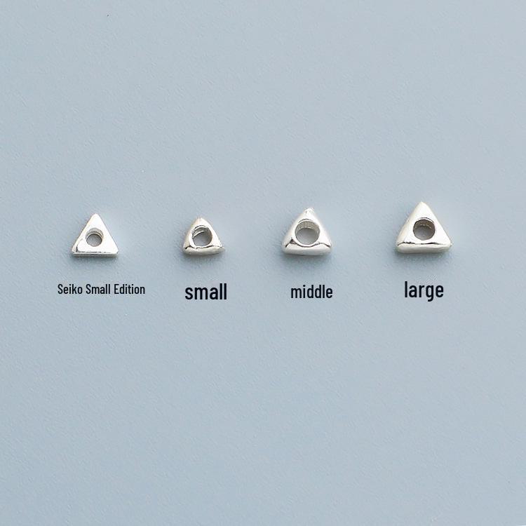 S925 Sterling Silver Triangle Spacer Beads for DIY Handmade Jewelry