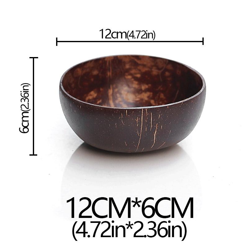 Миска из кокосовой скорлупы Натуральная старая кокосовая скорлупа Деревянная миска для риса Ложка Фруктовый продукт Обеденная Салатница для хранения Кухонная посуда