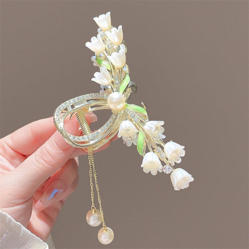 Модная заколка для волос «Ландыш», заколка для волос, женский головной убор ручной работы для девочек, заколка для волос, заколка в виде акулы, аксессуары для волос