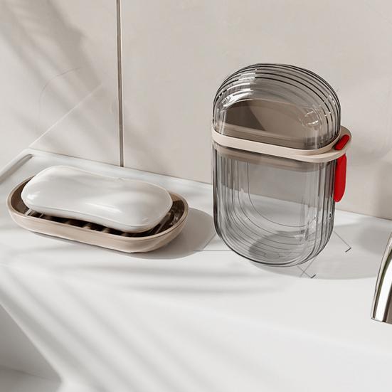 Прозрачная мыльница с функцией дренажа и замком, пыленепроницаемая, герметичная, дорожная