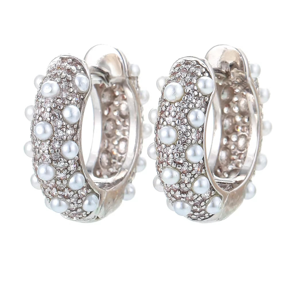 new Fashion Rainbow Zircon Brass Hoop Earrings for Women Girls Gold Small Circle Hiphop Party