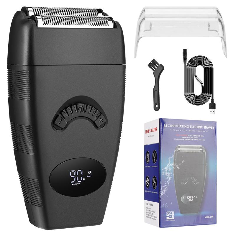 Professional Hair Clipper Beard Shaver Self-service Haircut Bald Shaving Machine Waterproof Three-speed Long Battery