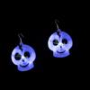 Luminous Halloween Pendant Pumpkin Dangle Ear Clips LED Skull Earrings Electric Black Cat Glowing Dangle Earrings