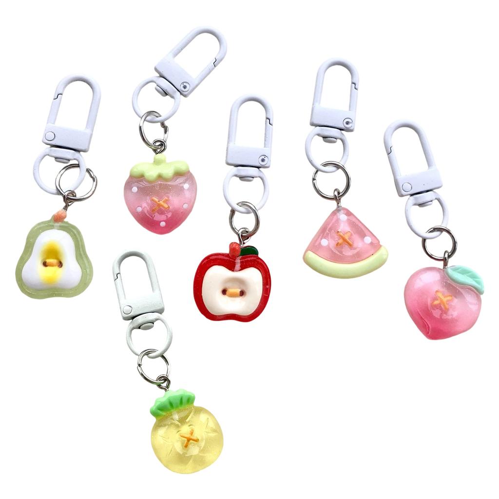 Vibrant Jelly Fruit Keychain Cute Resin Key Ring Bag Charm For Women Girls Spring Summer Accessories Gift