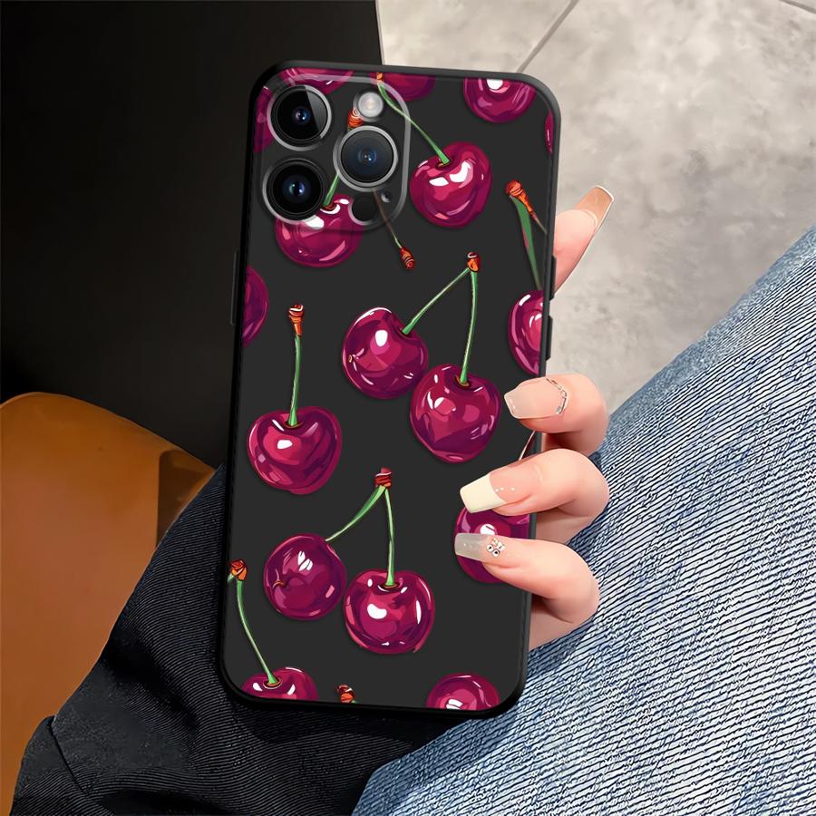 Чехол для Apple iPhone 17 Pro Max 14 11 12 15 Pro 7 8 Air 16 13 XR XS MAX Funda Чехол для телефона Фрукты Вишня