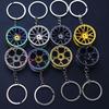 Metal Keychain Modified Car Wheel Hub Circular Shape Wheel Key Chain Auto Decoration Key Ring Pendant Car Styling Accessories
