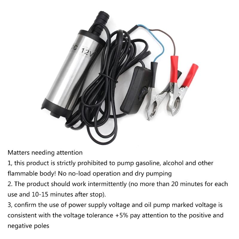 Portable Mini 12V Electric Submersible Pump For Pumping Diesel Oil Water Stainless Steel Fuel Transfer Pump Replacement
