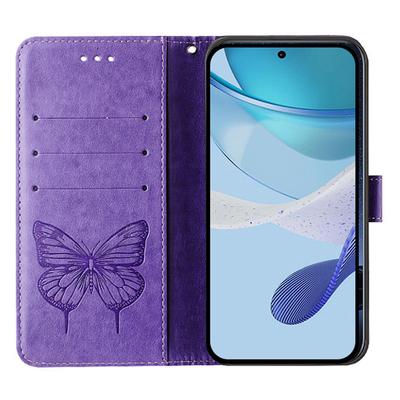Чехол-кошелек для TECNO Pova 5 4G с ремешком на запястье, кожаный чехол для телефона с тиснением в виде бабочки