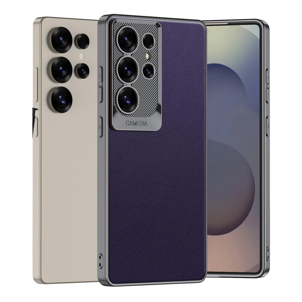 For Samsung Galaxy S25 Ultra Case Shockproof PU+TPU+PC Phone Back Cover Dragon Scale Design