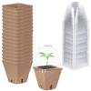 Haishell 10 Pack Seeding Starter Pots Biodegradable Fibre Paper Nursery Pots With Humidity Dome Compostable Peat Seed Plant Pots