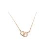 Titanium Steel Interlocking Freshwater Pearl Circle Pendant Necklace Temperament Fashion Light Luxury Niche Sweater Chain Women