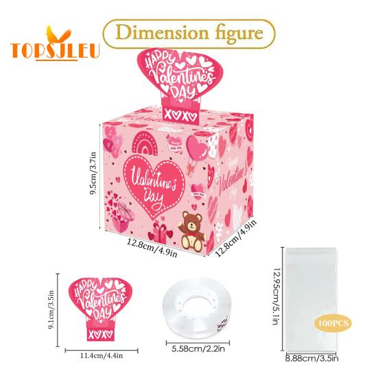 Копилка, подарочная коробка для денег на День святого Валентина, выдвижная карта и прозрачные пакеты, украшение-сюрприз