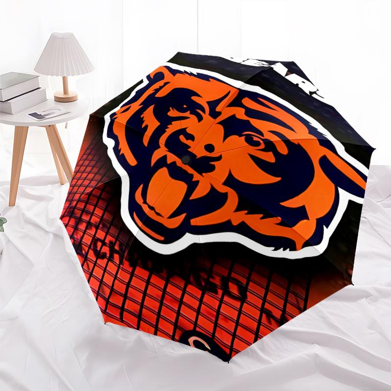 Складной зонт с принтом логотипа Chicago Bears, для улицы, отдыха и путешествий, прочная ткань зонта, подарок на день рождения и праздник