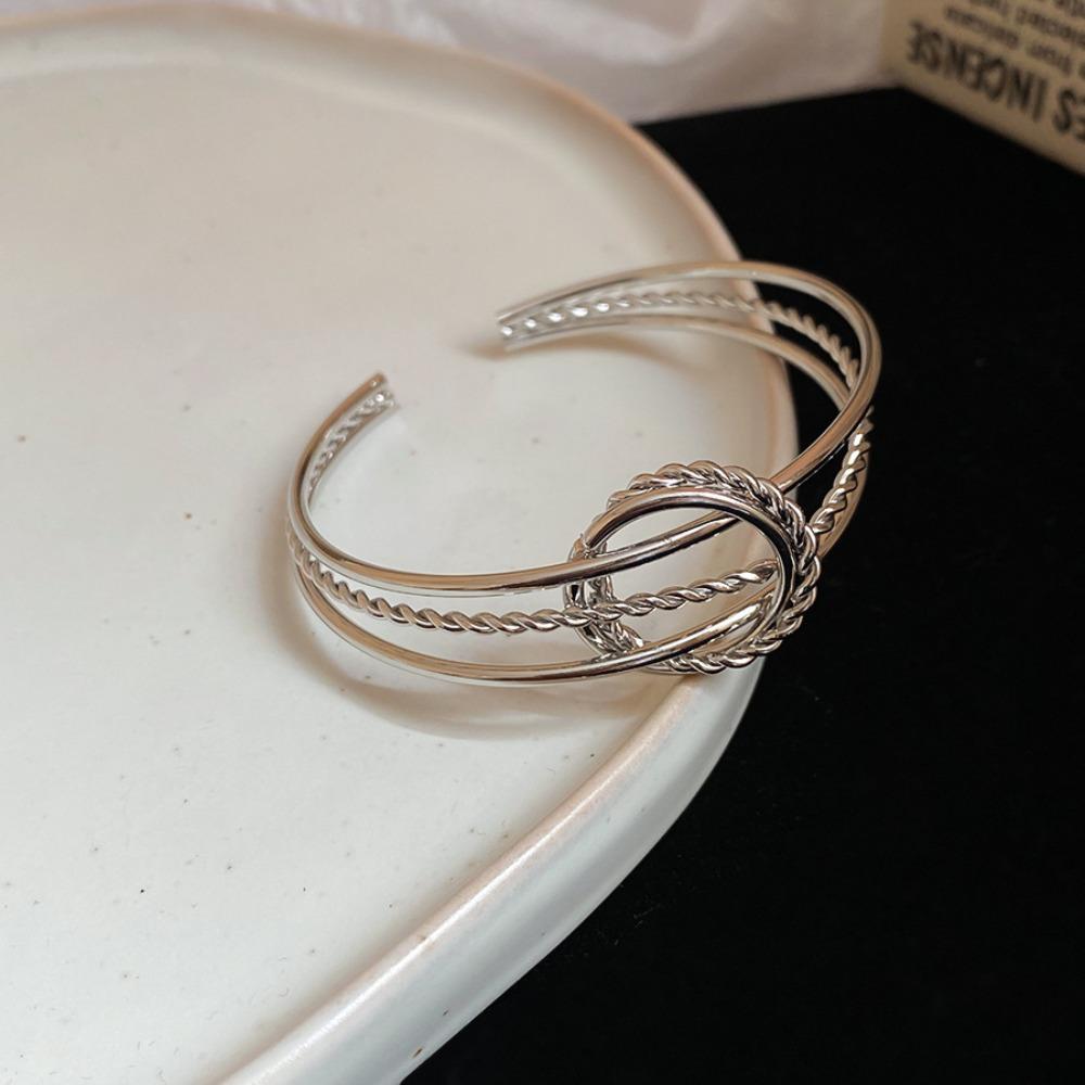 Железные браслеты-манжеты Золотой Серебряный Преувеличенный браслет Уникальный широкий открытый браслет Девушки