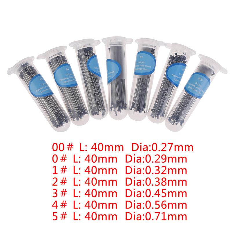 100шт булавки для насекомых образец иглы из нержавеющей стали для школьной лаборатории энтомологии