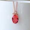 POMOiii Новый темпераментный красный турмалин, цветной кулон с сокровищами, розовое золото, модное ожерелье с ключицей, головной убор, изящные ювелирные изделия, новые модные