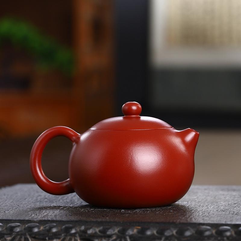 Yixing purple clay pot pure handmade brewing teapot single pot tea set Dahongpao Xishi pot LOGO engraving