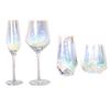 OLOEY Nordic Retro Hammered Iridescent Crystal Champagne Glass