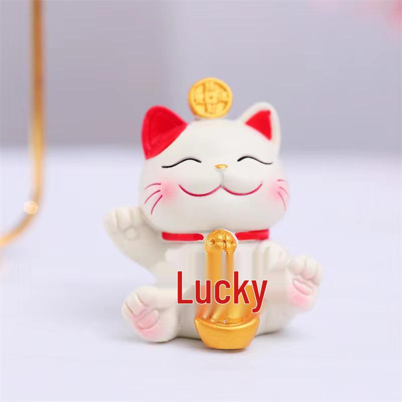 Счастливый кот смола держатель для мобильного телефона - Милое украшение для офисного стола, подарок