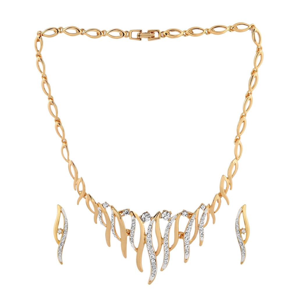 Estele Modern Necklace Set "Fiery Passion" In Gold and Silver