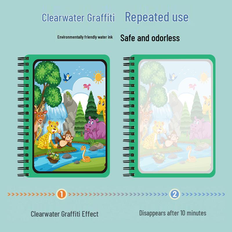 Книга для рисования волшебной водой своими руками для детей: Тихий альбом для рисования и раскрашивания