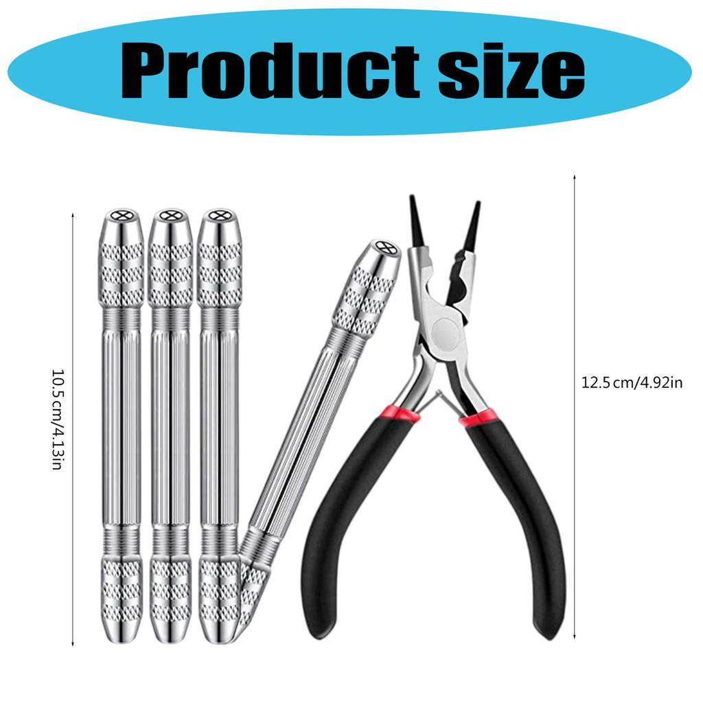 Двусторонняя ручная дрель Набор для изготовления ювелирных изделий для скручивания проволоки и металлообработки со сверлами из углеродистой стали