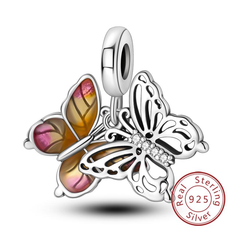 Оригинальные шармы-подвески из меди в виде светлячка, пчелы, бабочки, колибри для браслетов, женские украшения в подарок