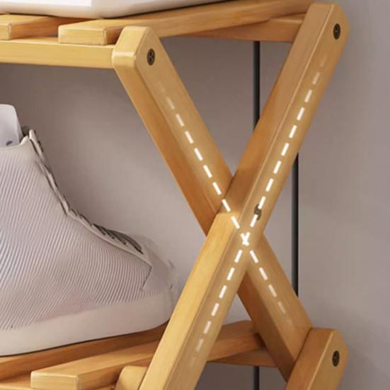 Многоуровневая складная бамбуковая полка для обуви без сборки, узкая, экономичная, для прихожей, кладовки, общежития