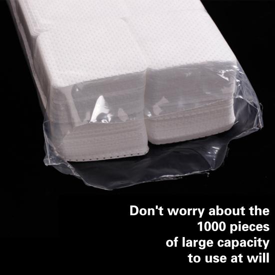 1000Pcs Lint-Free Nail Wipes Absorbent Gel Nail Polish Remover Pads Soft Glue Cleaning Wipes Eyelash Extension Gel Washing Accessories Nail Supplies