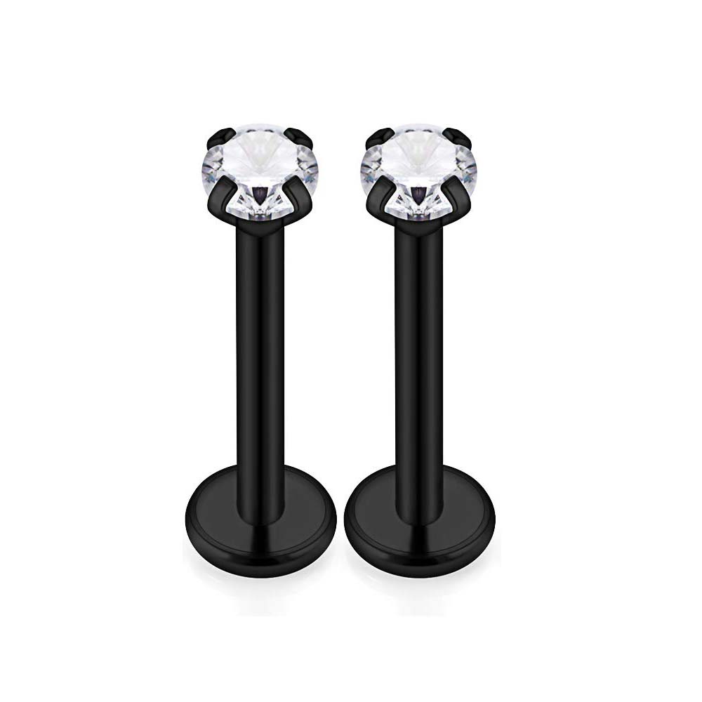 1-16pcs 16G Stainless Steel Lip Rings Studs Medusa Labret Monroe Tragus Helix Cartilage Forward Earrings Piercing Jewelry Black