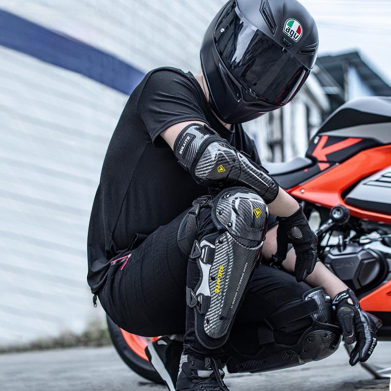 Breathable Summer Motorcycle Knee & Elbow Pads - Hard Shell Protective Gear for Cycling & Outdoor Travel