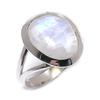 Natural Rainbow Moonstone Gemstone 925 Solid Sterling Silver Gift Ring S.7 K3d43