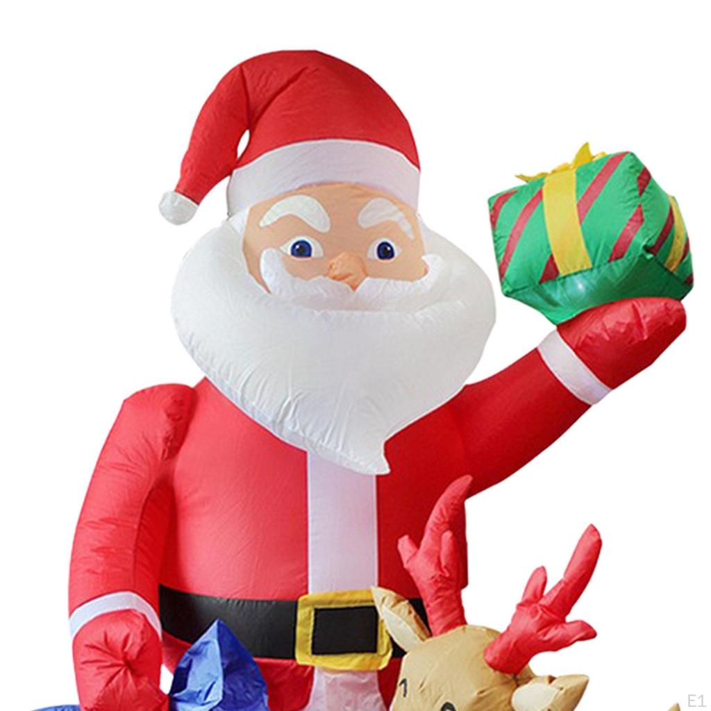 Надувной Санта-Клаус с подарочным пакетом, портативное рождественское украшение, свет для