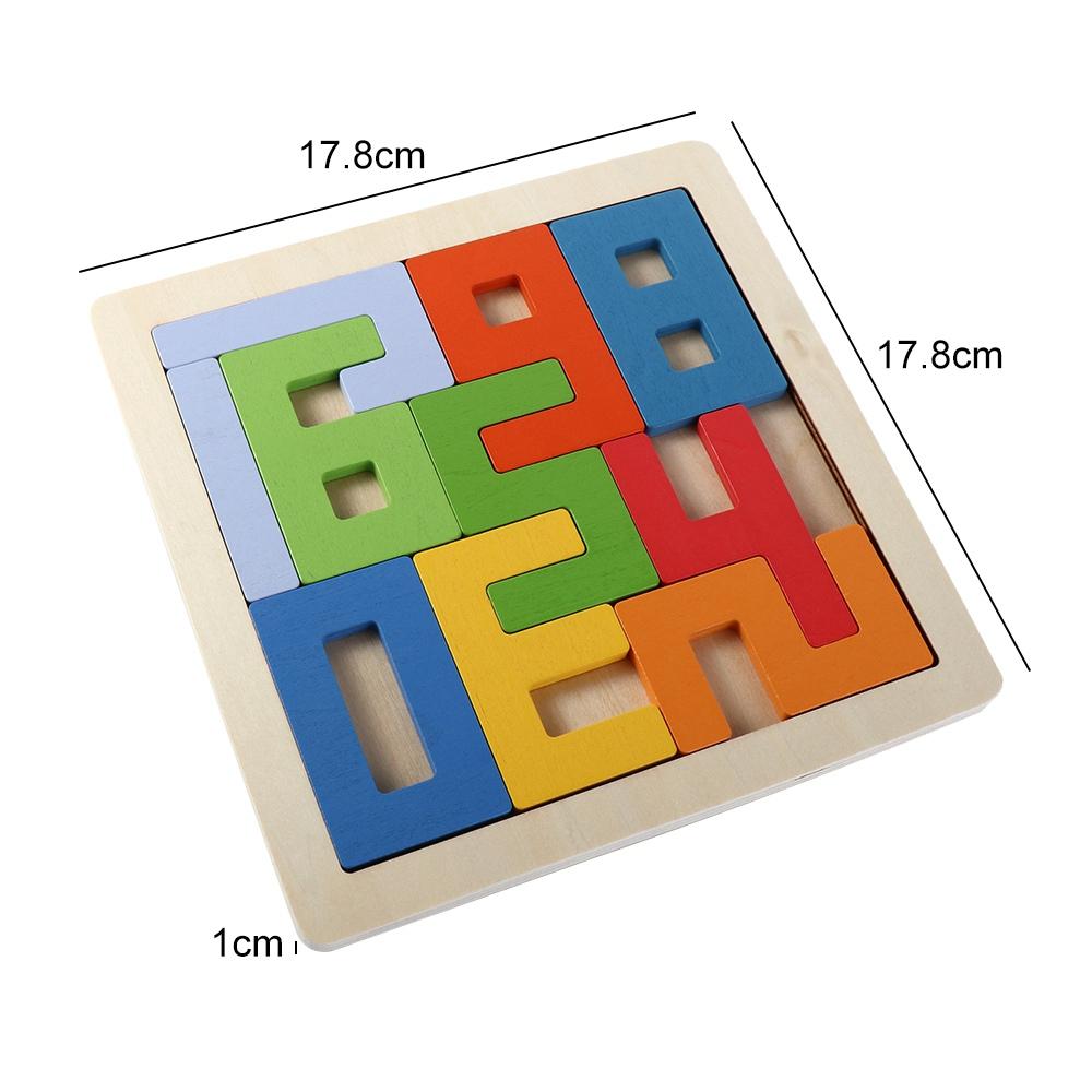 Thinking Training Number 3D Wooden Blocks Puzzle Colorful Interesting Parent-child Toy