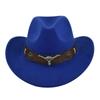 Solid Color Cowgirl Jazz Hat Woolen Party Cosplay Hat Vintage Western Cowboy Hat  Cycling Caps
