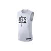 Dri-FIT NBA Brooklyn Nets Letter Print Быстросохнущий тренировочный спортивный повседневный дышащий баскетбольный жилет для мужчин, жилеты белого цвета DR6753-100