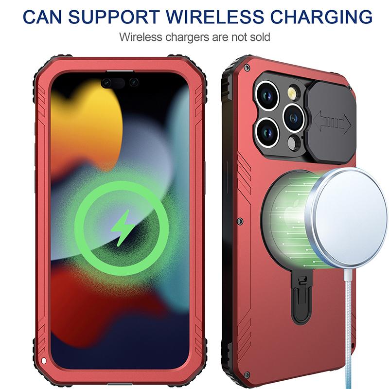 Для iPhone 15 Pro Max 15 Plus чехол для телефона с тремя защитными линзами, магнитным кронштейном, металлическим чехлом для защиты от ударов и износа